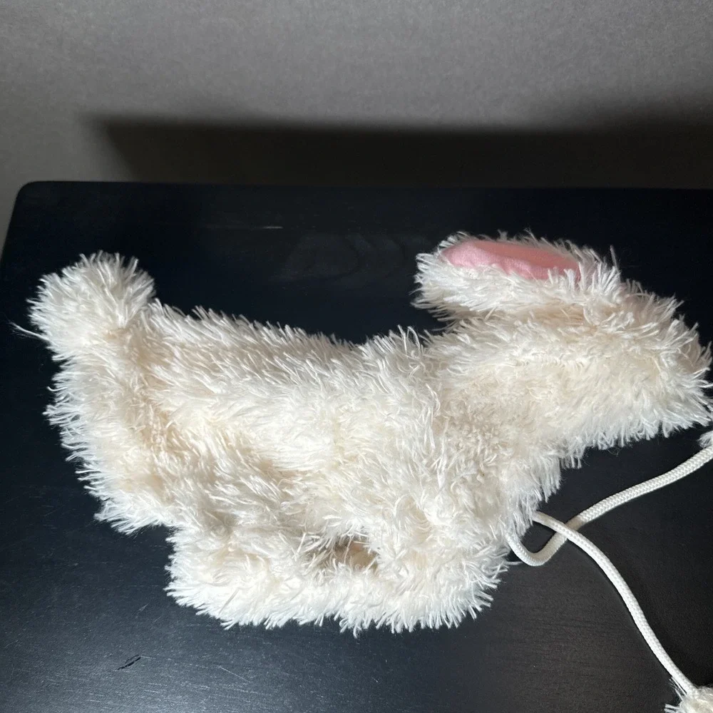 Y2K creative yoko Hooded bunny dog pet‎ clothes costume Size Small White Pink